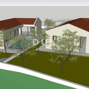 ISTRA, MARČANA - Premium projekt dviju prizemnica s bazenom s poljoprivrednim zemljištem