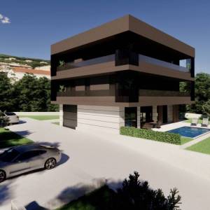 JADRANOVO - Novogradnja s bazenom i privatnim vrtom