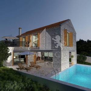 Jedinstvena kamena villa s bazenom i pogledom na more - Novigrad