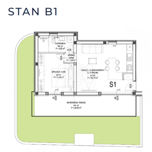 Luksuzni 1-sobni apartman s vrtom - Sukošan, Zadar