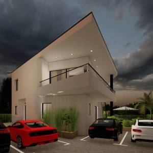 MALINSKA – Nekretnina 100 metara od plaže s bazenom i suvremenim dizajnom