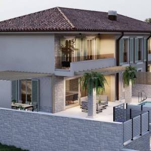 MALINSKA, OTOK KRK- Dvojna kuća s bazenom i pogledom na more