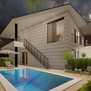 MALINSKA, OTOK KRK – Moderna vila s bazenom 100 m od mora