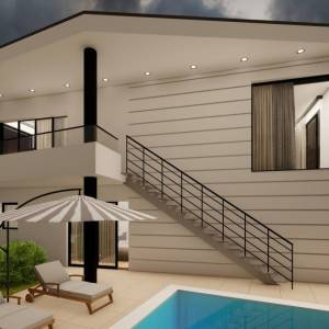 MALINSKA, OTOK KRK – Moderna vila s bazenom 100 m od mora