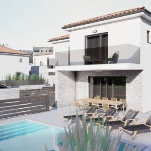 MALINSKA - Zemljište s idejnim projektom za dvojnu kuću