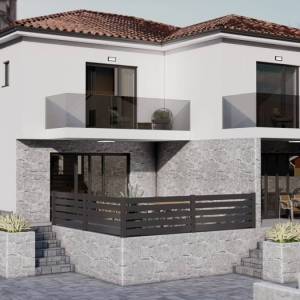 MALINSKA - Zemljište s idejnim projektom za dvojnu kuću