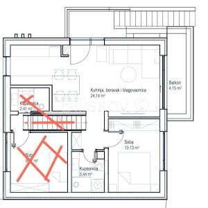 Najam,Črnomerec,dvosoban novouređen stan 45m2 na 1 katu kuće