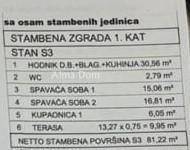 Novigrad – Novogradnja, stan 81.22m² s terasom od 13 m².