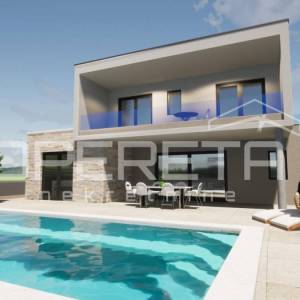 Novogradnja – kuća s bazenom, parcela površine 1.131 m2, Raštane