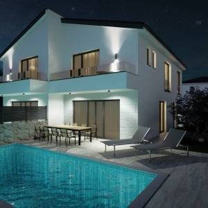 OTOK KRK, MALINSKA - Dvojna kuća s bazenom u mirnom okruženju