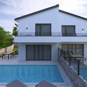 OTOK KRK, MALINSKA - Dvojna kuća s bazenom u mirnom okruženju