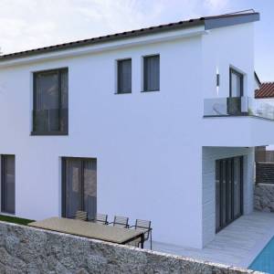 OTOK KRK, MALINSKA - Dvojna kuća s bazenom u mirnom okruženju