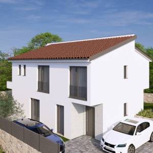 OTOK KRK, MALINSKA - Luksuzna dvojna kuća s bazenom i pogledom na more