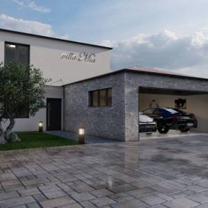 OTOK KRK, MALINSKA - Moderna kuća s bazenom, pogledom na more i garažom