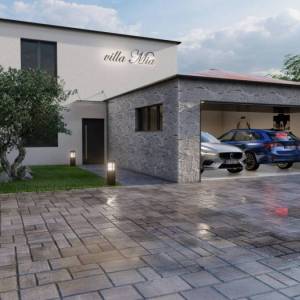 OTOK KRK, MALINSKA - Moderna kuća s bazenom, pogledom na more i garažom