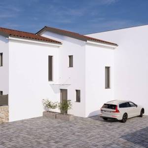 OTOK KRK, MALINSKA – Moderna dvojna kuća s bazenomi pogledom na more