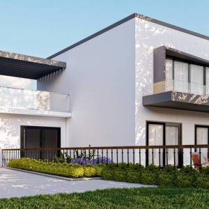 OTOK KRK - Moderna dvojna kuća s bazenom i pogledom na more