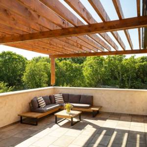 Otok Krk, okolica Dobrinja - kamena vila s bazenom