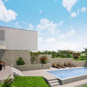 OTOK KRK, okolica Malinske - Teren s građevinskom dozvolom