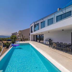 OTOK KRK, šire područje grada Krka - Luksuzna vila s panoramskim pogledom na prirodu