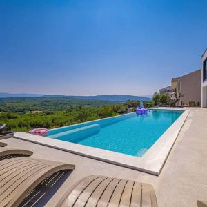 OTOK KRK, šire područje grada Krka - Luksuzna vila s panoramskim pogledom na prirodu