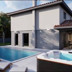 OTOK KRK - Vila s bazenom na mirnoj lokaciji s pogledom na more