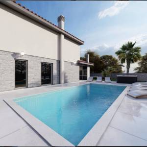 OTOK KRK - Vila s bazenom na mirnoj lokaciji s pogledom na more