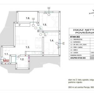 PEROJ - USELJIV STAN. Prodajemo stan (D202) na drugom katu nove zgrade