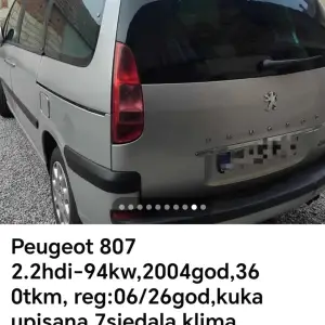 Peugeot 807,, 2.2hdi-94kw, 2004god, reg:06:26god
