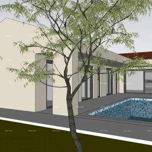 PRODAJA – Građevinsko zemljište s građevinskom dozvolom i projektom kuće s bazenom, Marčana!