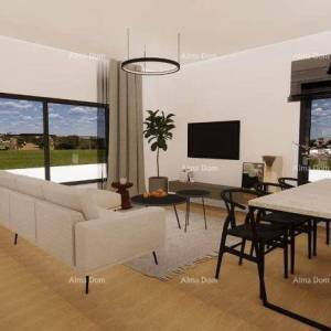 Prodaja građevinskog zemljišta sa započetom gradnjom, pogled na Motovun