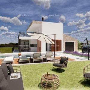 Prodaja građevinskog zemljišta sa započetom gradnjom, pogled na Motovun