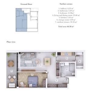 Prodaja - Stan u izgradnji s dvorištem i parkirnim mjestom, blizina Rovinja!