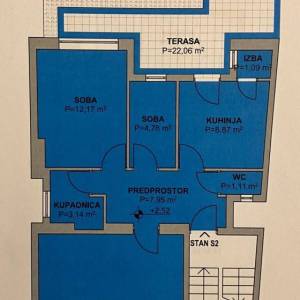 Prodaja: Zagreb-Trešnjevka, 3S stan s terasom 86.06m2, za renovaciju