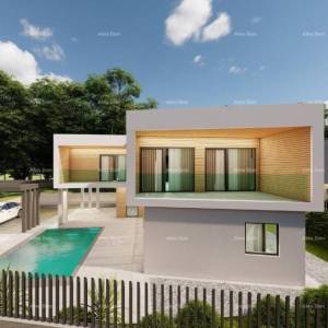 Prodaje se kuća u fazi izgradnje, sa bazenom i pogledom na more u Pomeru