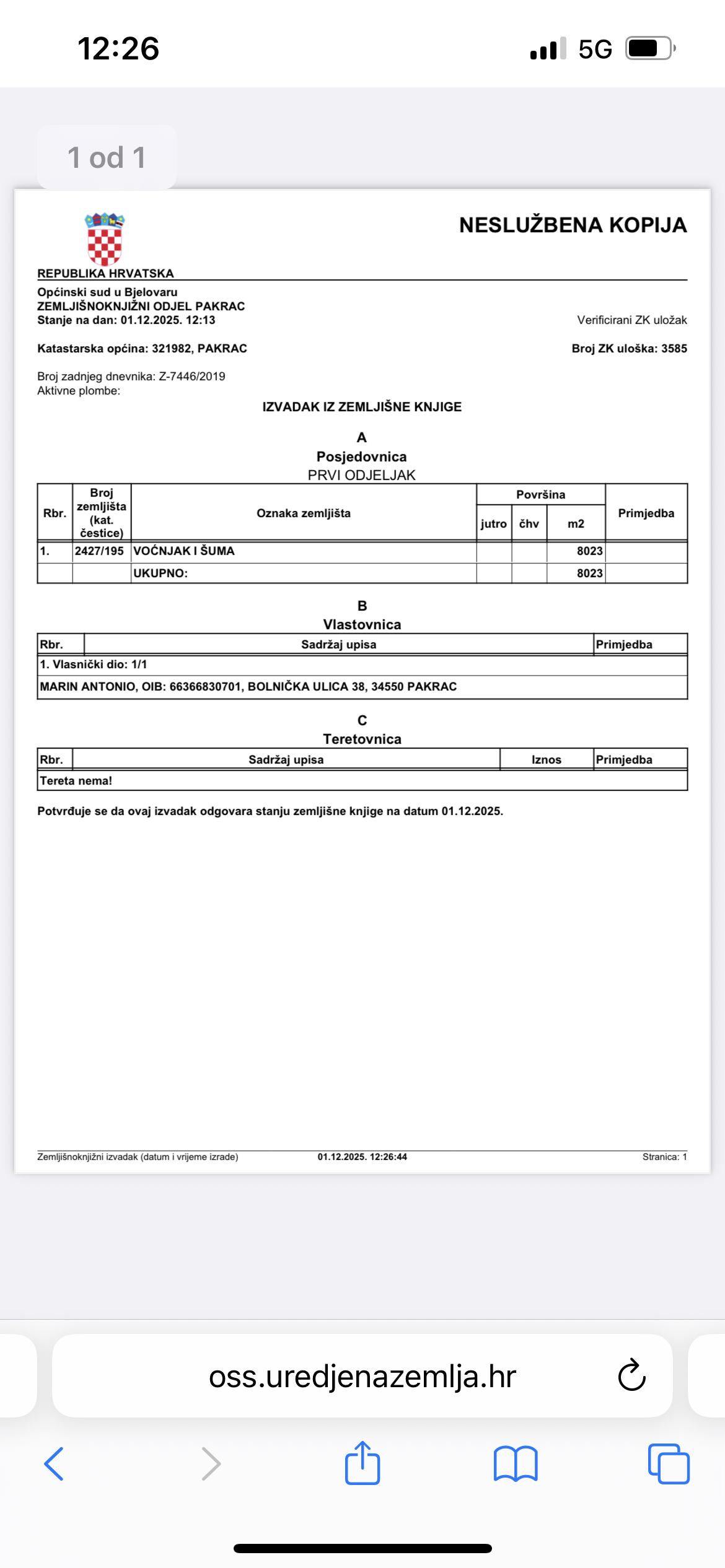 Prodajem voćnjak i šumu