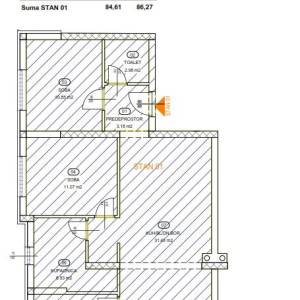 Rešetari -  Prostrani trosobni stan na 1. katu