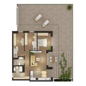 RIJEKA, ZAMET – Trosoban stan u prizemlju s 2 terase i garažom  