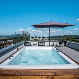 SAMOBOR, GIZNIK - Prilika! Moderna kuća s terasom, jacuzzijem, garažom i panoramskim pogledom!