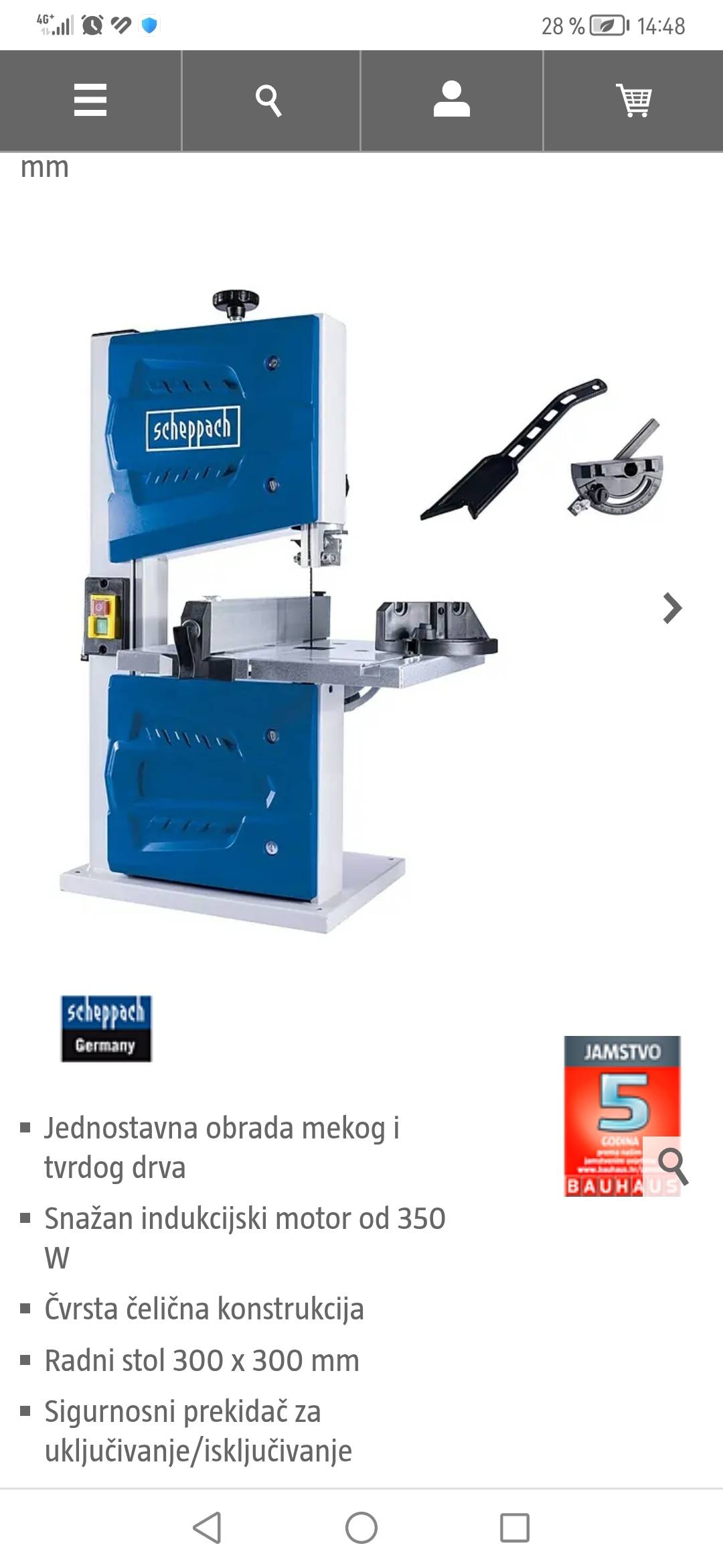 Scheppach Tračna pila HBS25