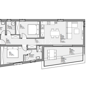 ŠIBENIK, VODICE – Stan na drugom katu s terasom i 2 parkinga