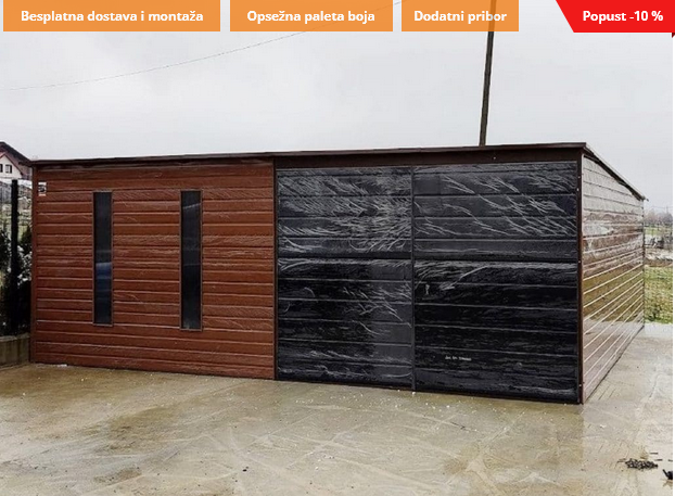 Vrtna kućica 6×6 – tamni zlatni hrast/crna