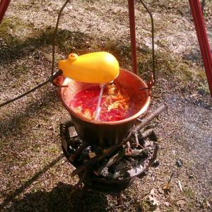 Bakreni kotlić sa miješalicom na struju