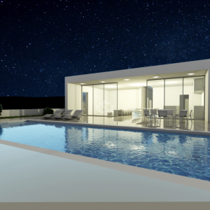 Hrvatska, Zadar, Sukošan - Građevinsko zemljište s projektom u Debeljaku, 617 m², kuća s bazenom