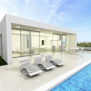 Hrvatska, Zadar, Sukošan - Građevinsko zemljište s projektom u Debeljaku, 617 m², kuća s bazenom