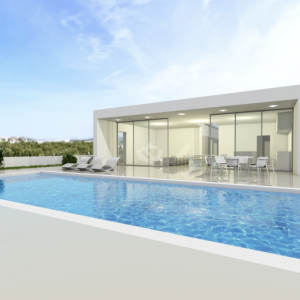 Hrvatska, Zadar, Sukošan - Građevinsko zemljište s projektom u Debeljaku, 617 m², kuća s bazenom