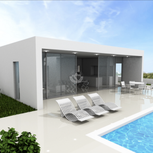 Hrvatska, Zadar, Sukošan - Građevinsko zemljište s projektom u Debeljaku, 617 m², kuća s bazenom