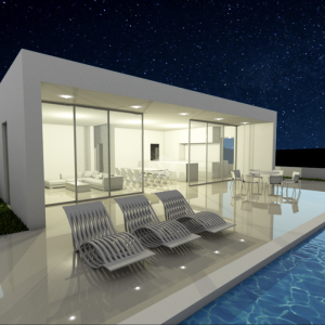 Hrvatska, Zadar, Sukošan - Građevinsko zemljište s projektom u Debeljaku, 617 m², kuća s bazenom