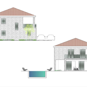 Hrvatska, Zadar, Vrsi - Građevinsko zemljište s pravomoćnom građevinskom dozvolom u Vrsi – 485 m², projekt kuće s bazenom...