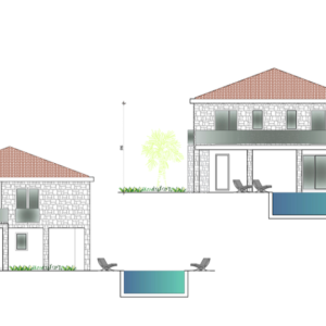 Hrvatska, Zadar, Vrsi - Građevinsko zemljište s pravomoćnom građevinskom dozvolom u Vrsi – 485 m², projekt kuće s bazenom...